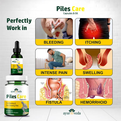 AyurMveda Piles Care Capsules & Oil